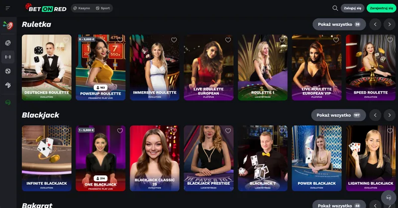 BetOnRed live casino — ruletka i blackjack na żywo